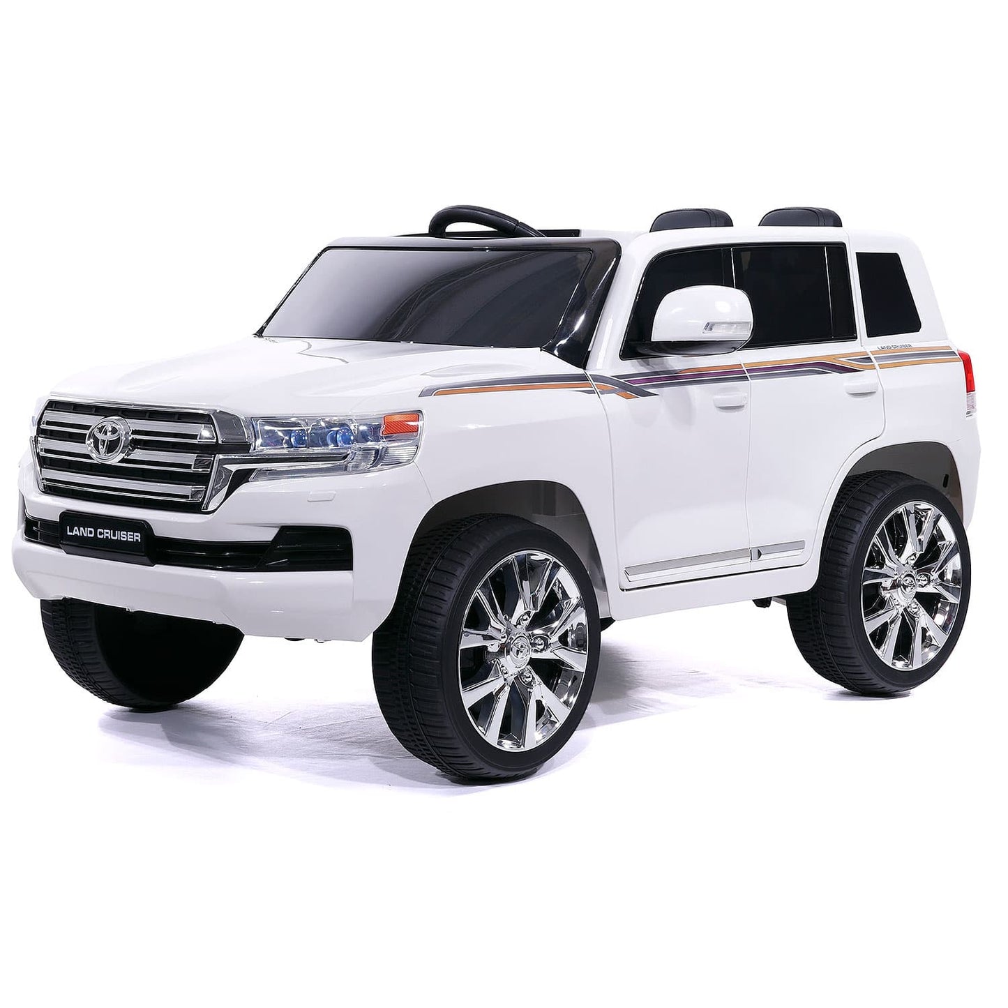 Toyota Land Cruiser 12V Kids Ride-On Car with R/C Parental Remote | White